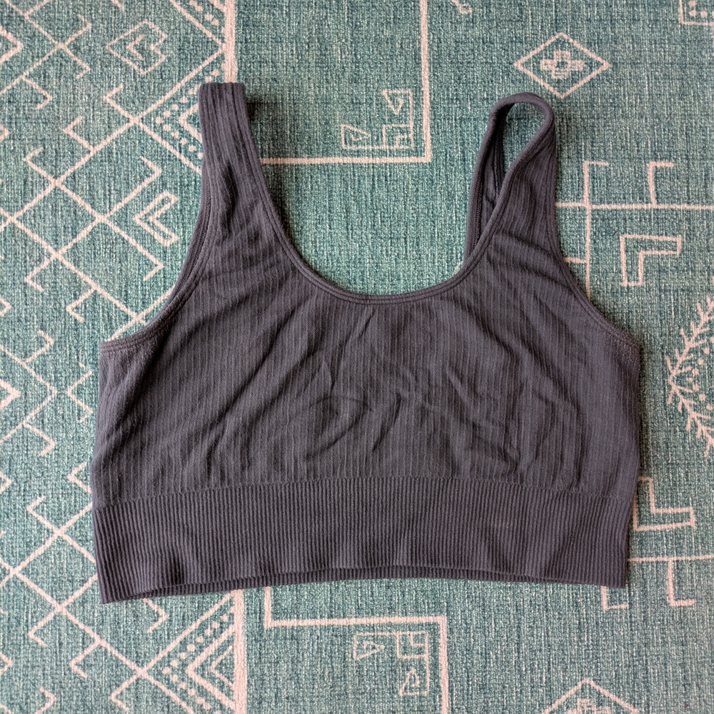 BOODY Ribbed Gray Sports Bra